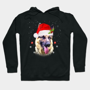 German Shepherd Santa Hat Merry Christmas Hoodie